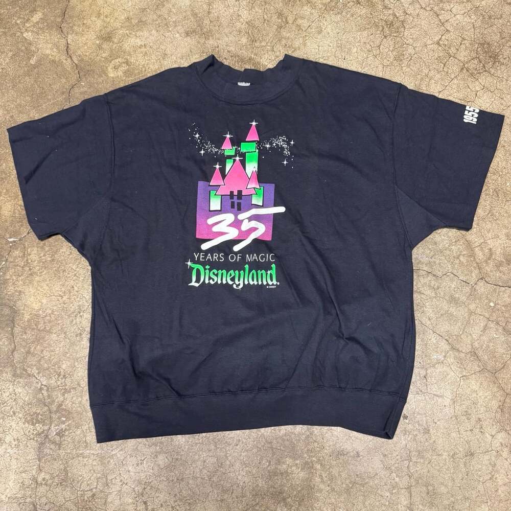 Vintage 1990 Disneyland 35 Years Of Magic Sweatshirt Black XL Artex Made In USA
